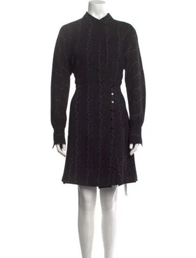 Pre-owned Equipment Printed Mini Dress In Black