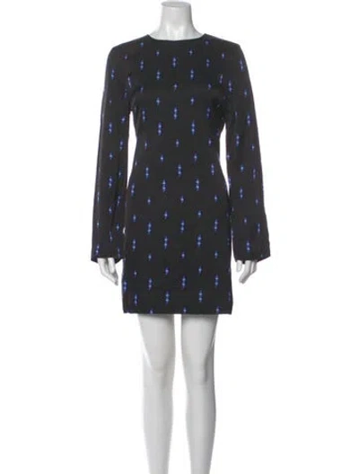 Pre-owned Equipment Printed Mini Dress In Blue