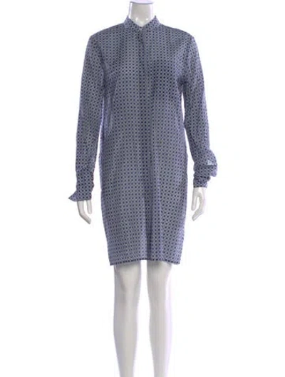 Pre-owned Equipment Printed Mini Dress In Blue