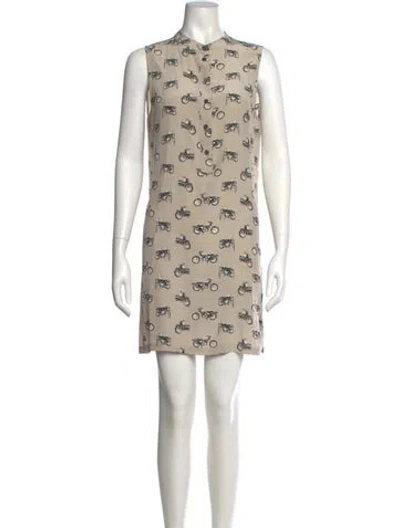 Pre-owned Equipment Printed Mini Dress In Gray