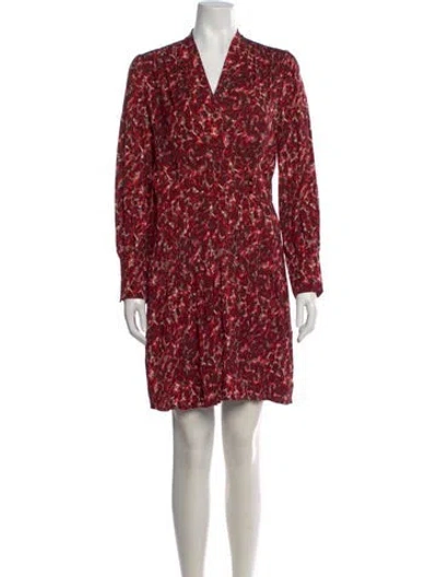 Pre-owned Equipment Printed Mini Dress In Red