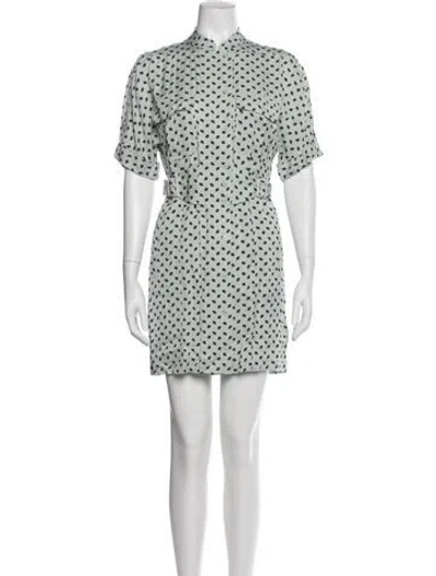 Pre-owned Equipment Printed Mini Dress W/ Tags In Blue