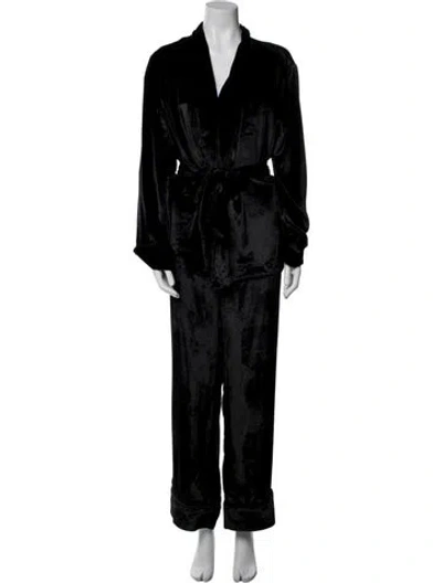 Pre-owned Equipment Printed Pant Set In Black