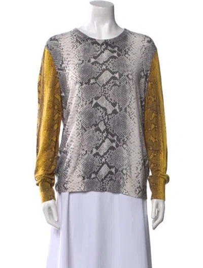 Pre-owned Equipment Printed Scoop Neck Sweater In Neutral