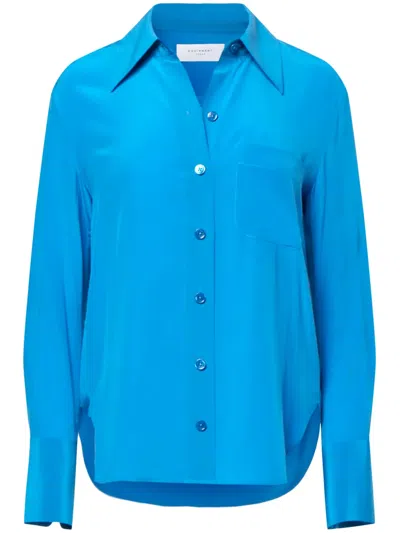 Equipment Quinn Silk Shirt In 蓝色