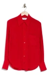 Equipment Quinne Silk Button-up Shirt In Racing Red
