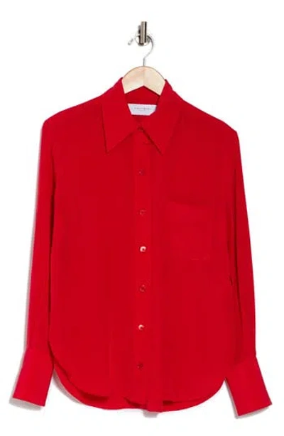 Equipment Quinne Silk Button-up Shirt In Racing Red