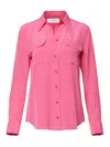 Equipment Raspberry Pink Silk Button Up Shirt In Rojo