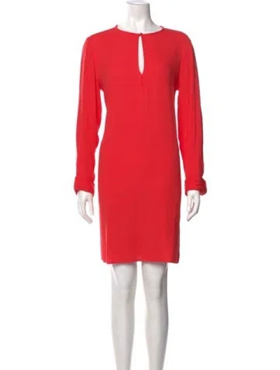 Pre-owned Equipment Scoop Neck Mini Dress In Red