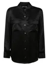 Equipment Signature Slim-fit Silk Shirt In Black