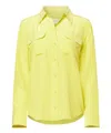 Equipment Signature Slim Fit Silk Button-up Shirt In Yellow