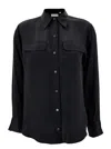 Equipment Patched Chest Pocket Plain Shirt In Black