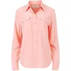 Equipment Signature Slim Fit Silk Button-up Shirt In Pink