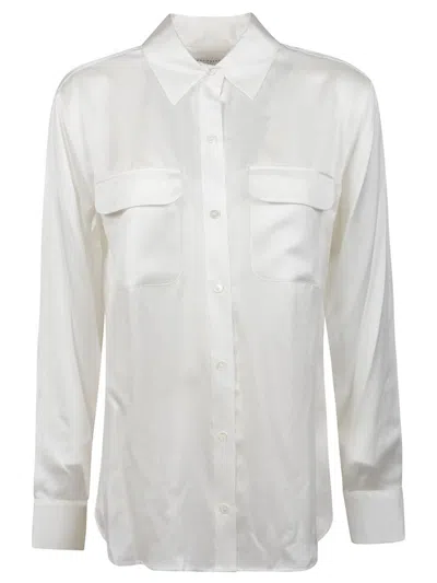 Equipment Slim Signature Shirt In Pure White Silk