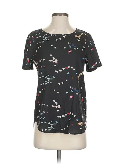 Pre-owned Equipment Short Sleeve Blouse In Black