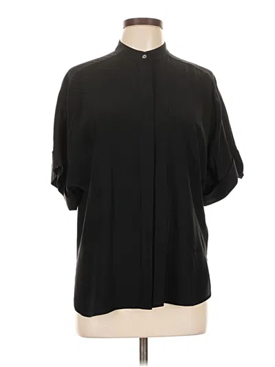 Pre-owned Equipment Short Sleeve Blouse In Black