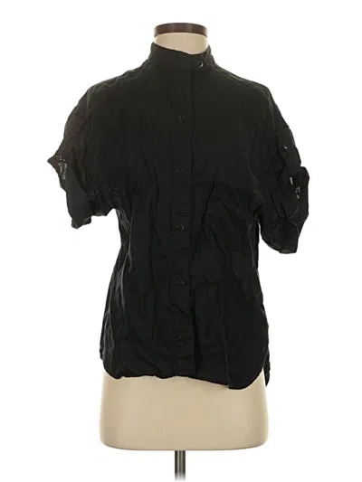 Pre-owned Equipment Short Sleeve Blouse In Black