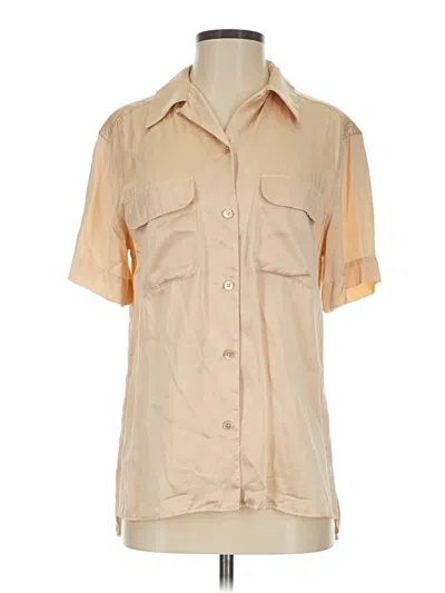 Pre-owned Equipment Short Sleeve Blouse In Brown
