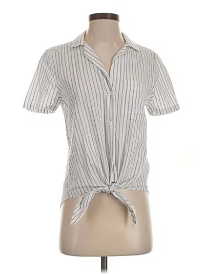 Pre-owned Equipment Short Sleeve Blouse In Gray