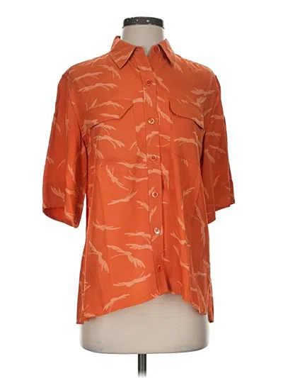 Pre-owned Equipment Short Sleeve Blouse In Orange
