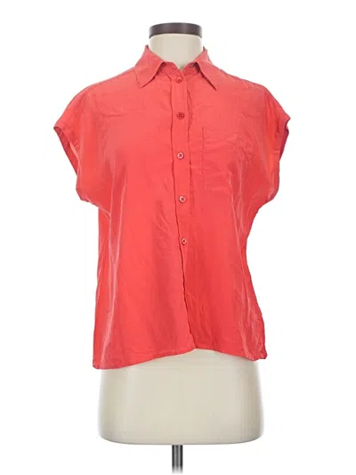 Pre-owned Equipment Short Sleeve Blouse In Red