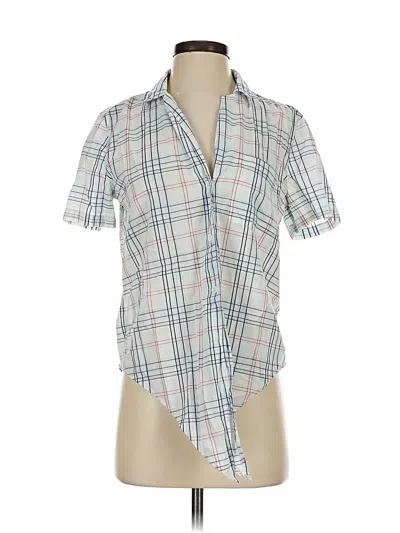 Pre-owned Equipment Short Sleeve Blouse In White