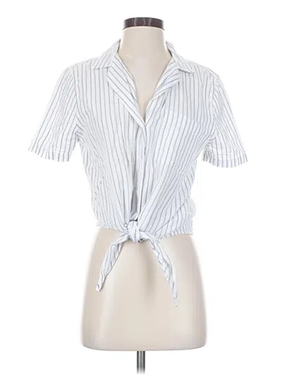 Pre-owned Equipment Short Sleeve Blouse In White