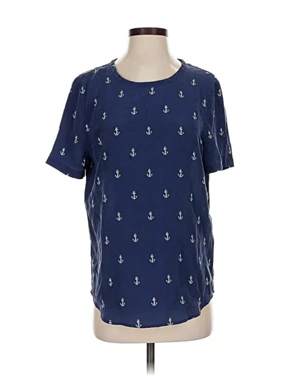 Pre-owned Equipment Short Sleeve Top Blue Crew Neck Tops