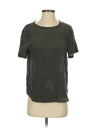 Pre-owned Equipment Short Sleeve Top Gray Keyhole Neckline Tops