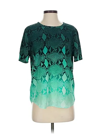 Pre-owned Equipment Short Sleeve Top Green Scoop Neck Tops