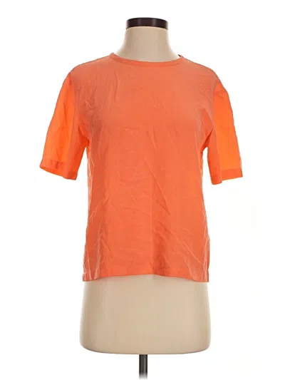 Pre-owned Equipment Short Sleeve Top Orange Crew Neck Tops