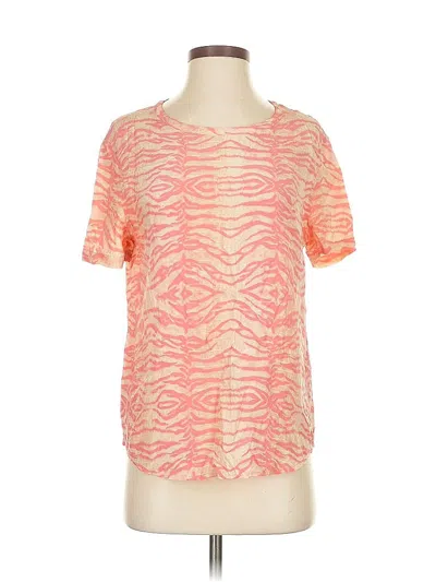 Pre-owned Equipment Short Sleeve Top Orange Scoop Neck Tops