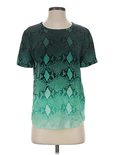 Pre-owned Equipment Short Sleeve Top Teal Crew Neck Tops