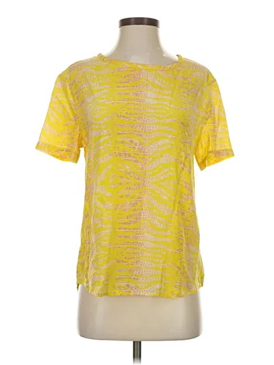 Pre-owned Equipment Short Sleeve Top Yellow Crew Neck Tops