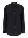 Equipment Patched Chest Pocket Plain Shirt In Black