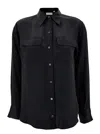 Equipment Patched Chest Pocket Plain Shirt In Black