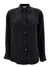 Equipment Patched Chest Pocket Plain Shirt In Black