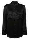 Equipment Signature Slim-fit Silk Shirt In Black