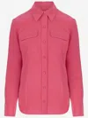 Equipment Flap-pocket Silk Shirt In Pink