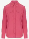 Equipment Signature Silk Shirt In Pink
