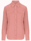 Equipment Rose Pink Silk Shirt With Pockets