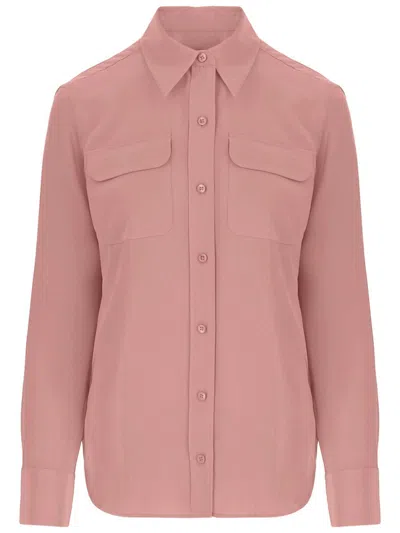 Equipment Signature Silk Shirt In Pink