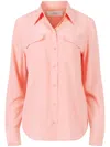 Equipment Signature Slim Fit Silk Button-up Shirt In Pink