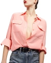 Equipment Signature Slim Fit Silk Button-up Shirt In Flamingo Pink