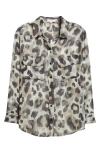 Equipment Signature Slim Fit Silk Button-up Shirt In Black