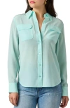 Equipment Signature Slim Fit Silk Button-up Shirt In Blue Light