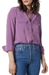 Equipment Signature Slim Fit Silk Button-up Shirt In Pale Violet