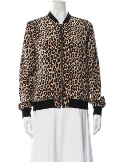 Pre-owned Equipment Silk Animal Print Bomber Jacket In Multi
