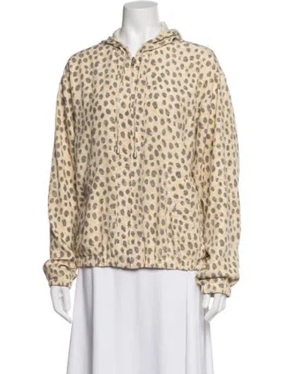 Pre-owned Equipment Silk Animal Print Jacket In Yellow