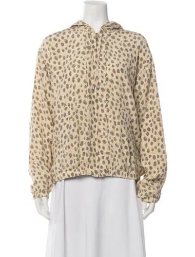 Pre-owned Equipment Silk Animal Print Jacket In Yellow